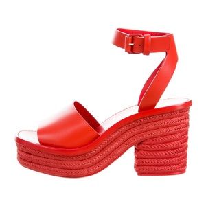 ISO- Celine Red espadrille sandal heel